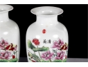 Pair Of Chinese Porcelain Vases With Lotus And Koi Design