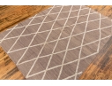 Hand Woven Wool Geometric Carpet, 7'-5