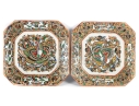 Pair Of Chinese Famille Rose “Hundred Butterflies” Octagonal Plates