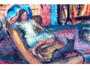 Signed Pastel On Paper, Family Home Interior