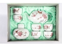 Chinese Jingdezhen “Shuidian Taohua (7501)” Porcelain Tea Set In Original Box
