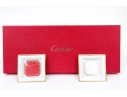 Cartier Pair Of Limoge Porcelain Trinket Trays, With Box