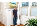 Massive Fiberglass Decorative White Vase