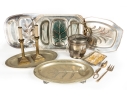 Collection Of Silver Plate And Brass Items
