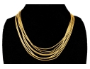 18k Yellow Gold Fabulous Vintage Flexible Graduated Multi Strand Omega Style Necklace