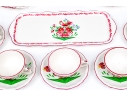Thirty-One Piece French St. Clement Hand-Painted Ceramic Dining Service