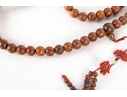 Long Strand Of Chinese Carved Wooden Prayer Beads