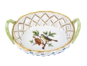 Herend Hungary Hand-Painted Porcelain Openwork Basket - Rothschild Bird (RO) Pattern