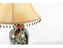 Decorative Paisley Porcelain Table Lamp With Beaded Shade