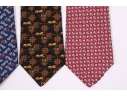Four Beautiful Salvatore Ferragmo Mens Silk Neck Ties, Made In Italy 