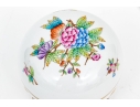 Herend Hungary Hand-Painted Porcelain Covered Bon Bon Dish, Queen Victoria (VBO) Pattern