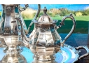 Five Piece Webster Wilcox International Silver Plated “English Flutes” Tea And Coffee Service