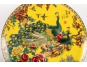 Decorative Chinese Decorative Porcelain Plate With Peacock Motif