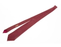 Hermes Burgundy And Gold Anchor Motif Silk Tie, With Box