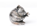 Buccellati Sterling Silver Miniature Cute Panda Eating Bamboo