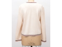St. John Ivory White Button Up Red, Blue And Gold-toned Cardigan, Size 12