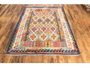 Hand Woven Wool Kilim Accent Carpet, 6'-9
