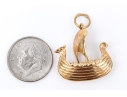 14K Unique Viking Ship Pendant