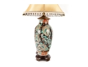 Decorative Paisley Porcelain Table Lamp With Beaded Shade