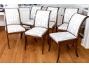 Set Of Six Custom Upholstered Regency Style Klismos Side Chairs