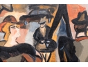 Signed Lansé Oil On Canvas, Cafe Interior