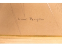 Lenni Royer Signed Mixed Media On Brown Paper, Portrait Of A Woman