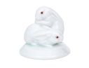 Herend Hungary Hand-Painted Porcelain Figure, Pair Of Rabbits