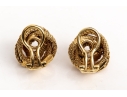 Tiffany & Co. 14k Yellow Gold Vintage Mesh Knot Clip On Style Earrings