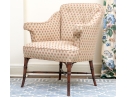 Upholstered Tub Back Armchair With Faux Bamboo Frame