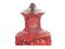 Vintage Carved Cinnabar Table Lamp