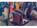 Oil On Board, Artist At Easel