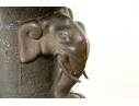 Pair Of Bronze Twin Handled Vases With Topiaries