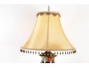 Decorative Paisley Porcelain Table Lamp With Beaded Shade