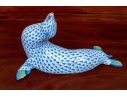 Vintage Herend Blue Fishnet Sea Lion