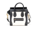 Celine Black And Soft White Leather Top Handle Bag, With Shoulder Strap