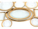 Annieglass, 9 Piece Lavish Gilt Trimmed Glass Serving Wares
