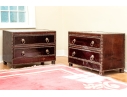 Pair Of Vintage Leather Wrapped Two Drawer Chests