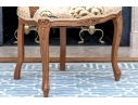 French Louis XV Style Upholstered Fauteuil With Cane Back