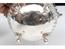 Compatible Pair Of Antique Sterling Silver And Silverplate With White Opaline Glass Baskets