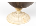 Three Antique Wood And Silver Mounted Goblets