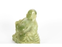 Green Resin Budai Laughing Buddha Figurine