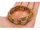David Webb 18k Yellow Gold Stunning Vintage Diamond Set Rope Motif Bracelet, With Hidden Watch