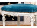 Pair Of Louis XVI Style Custom Upholstered Medallion Back Side Chairs