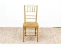 Set Of Twelve Faux Bamboo Gilt Finished Side Chairs, With Cushions