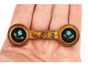 14k Gold Antique Beautiful Ornate Pietra Dura Grand Tour Brooch