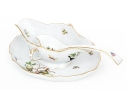 Herend Hungary Hand-Painted Porcelain Gravy Boat, Underplate And Ladle, Rothschild Bird (RO) Pattern