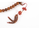 Long Strand Of Chinese Carved Wooden Prayer Beads
