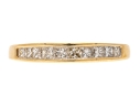14k Yellow Gold Princess Cut Diamond Band Ring, App. 0.30 TCW, Size 9