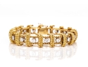 18k Yellow Gold Stunning Vintage Diamond Set Rope Motif Bracelet, App. 2.38 TCW