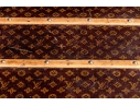 Antique Louis Vuitton Canvas Covered Brass Mounted Steamer Trunk